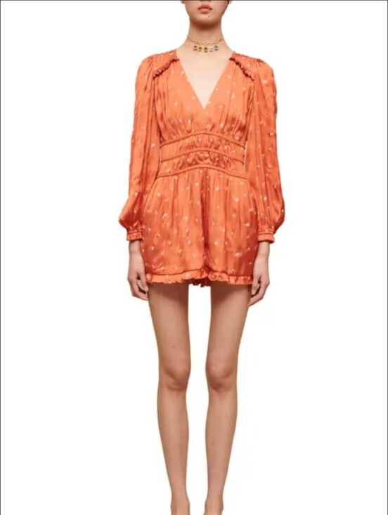 Maje Dresses & Skirts - Maje Rust-Orange Printed Mini Dress